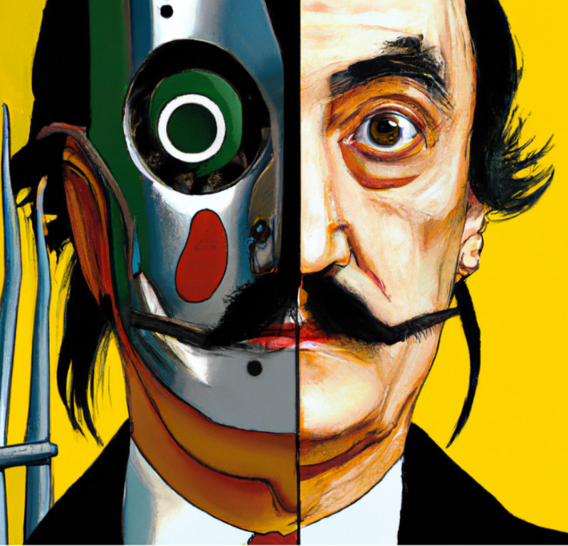 An artwork created by OpenAI’s DALL-E 2 depicting the Spanish surrealist artist Salvador Dalí. Credit: OpenAI
