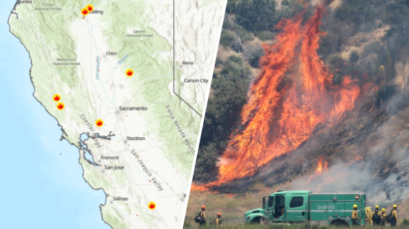 A map of the California wildfires. Credit: NBC Universal, Inc.